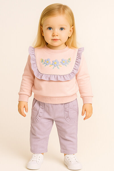Bebelul Cocuk blouse and pants set for girls, 100% cotton