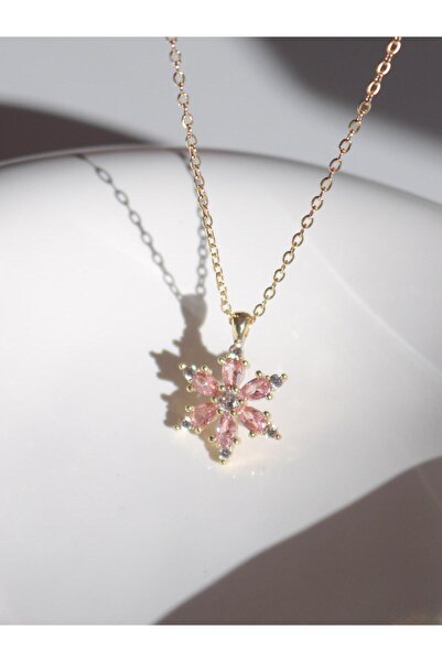 Reorah Collection Pink - White Flower Shaped Necklace