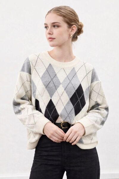 TOFAN TRİKO BAKLAVA PATTERNED KNIT SWEATER