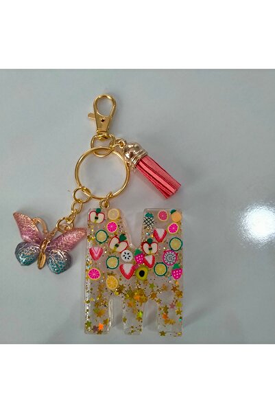 Minihobiev Letter m Keychain, Key Charm, Bag Charm, Decorative Accessory