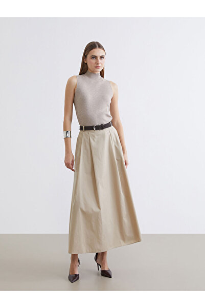 LC Waikiki Sparkling Choices Pleated Skirt with Waist Belt from Shining Store