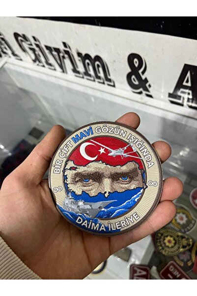 Silyon Askeri Giyim Bir Çift Mavi Gözün Işığında Yazılı Atatürk Peç