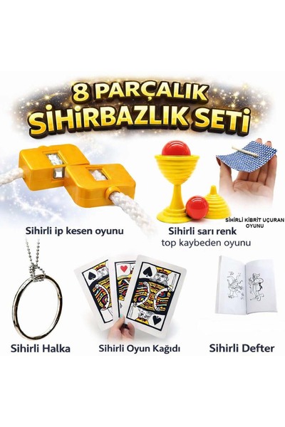 ZEMİRA HOME 8-Piece Magic Set (Match, Notebook, H, Cup, String, 3-Piece Card)
