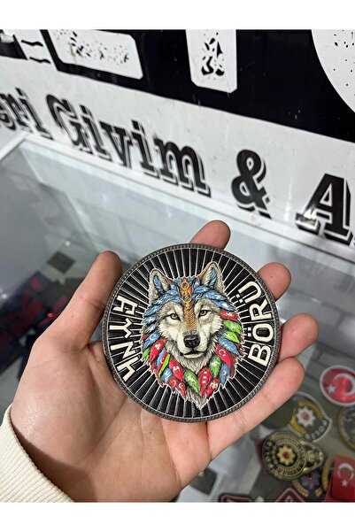 Silyon Askeri Giyim Göktürk Turkish Written Wolf Head Peç