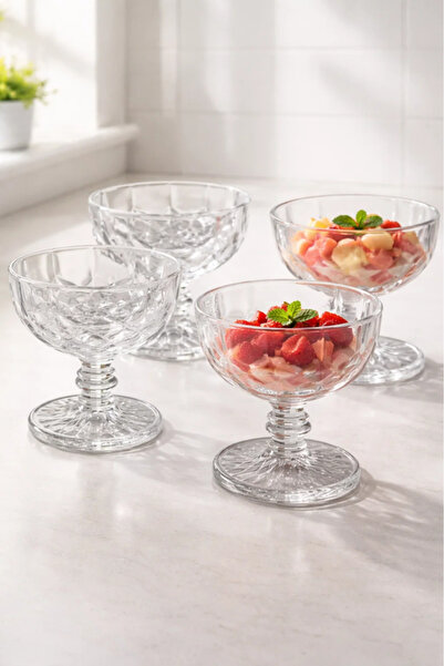Urbanza Premium 4-Piece Crystal-Style Dessert Glass Cup Set