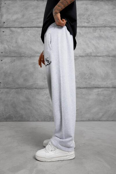NOMARC Gray Puskurtme Detailled Baggy Trackpants