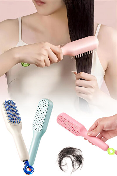 homika dekorasyon Easy-To-Clean Hair Brush |   Self-Cleaning Practical Hair Comb