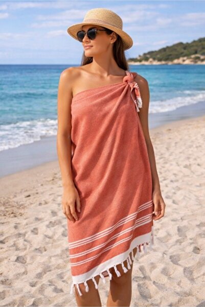 Mulberry Diamond Patterned Cotton Peshtemal Beach Towel 100X170 cm – Suitable...