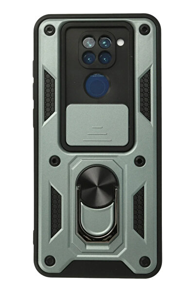 Hulyomer Hub حافظة هوليومر لشاومي ريدمي نوت 9 من السيليكون مع حلقة عدسة - أخض...