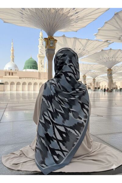 Qalortex Scarf Zebra Pattern Shawl-Turquoise