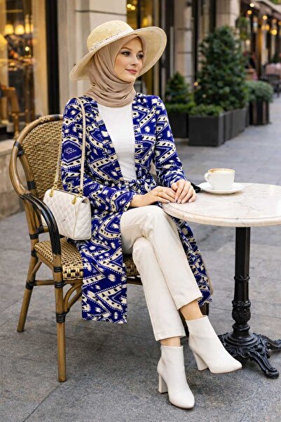 forte bella Ethnic Pattern Maxi Belted Kimono