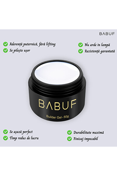 BABUF Milky White Self-Leveling Building Gel BG23 – Clean look, high control,...