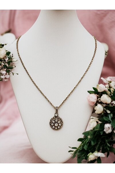 FAYRA ACCESSORIES Turquoise Stone and Pearl Necklace