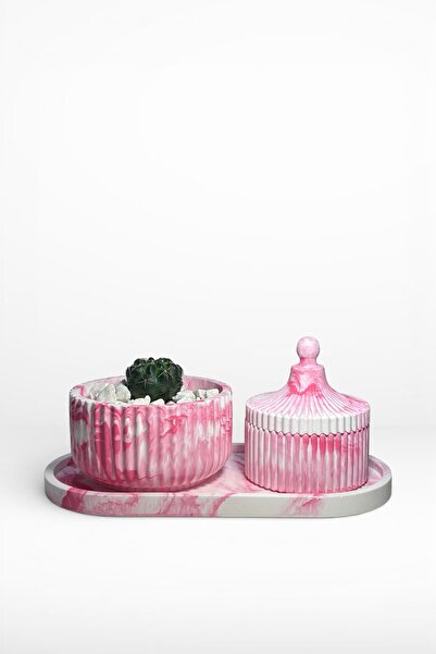 MORF Design Prisma Series - Cactus Concrete Cobalt & Tray Set / Multi-Purpose...