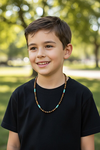 derokas Erkek Çocuk Doğaltaş Kolye Şık Zarif