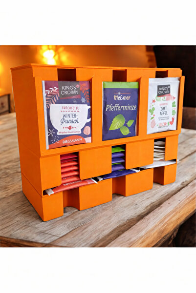 Past Pratik Poşet Çay Standı - 3 Bölmeli Poşet çay düzenleyici