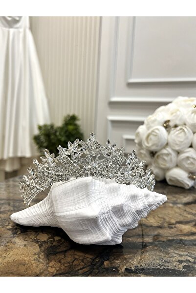 Taşmeran Crystal Stone Design Bridal Tiara High Quality Wedding Henna Engagem...