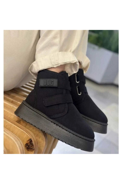 Shoes Women's Fur-lined Boots, Black G05