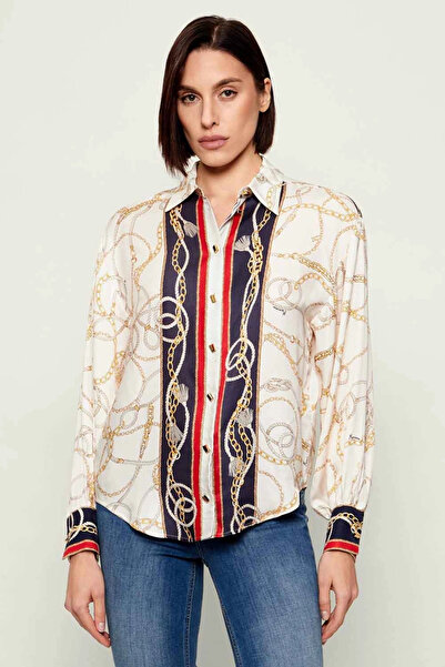 Guess Amanda Long Sleeve Women's Multi-Colored Shirt 6Rgh147439A-Pm6Z