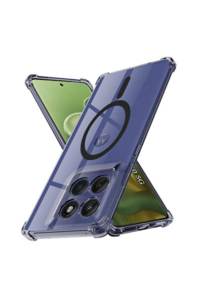 Techsuit Husa Motorola Edge 60 Shockproof Clear Silicone MagSafe, fumuriu