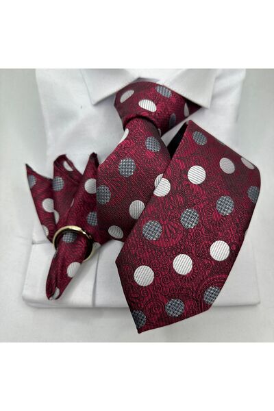 ilayda emir Premium Puantiyeli Erkek Kravat & Cep Mendili Seti – Zarif Dokuma...