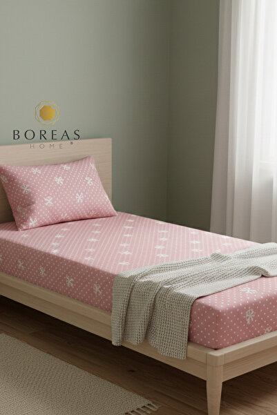 Boreas Home Fi̇yonk Ranforce Single Elastic Sheet and Pillowcase Set (100X200)