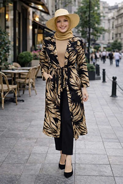 forte bella Ethnic Pattern Maxi Belted Kimono