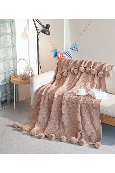 trendyhome Pătură Tricotată Premium 160x200 cm – Groasă, Elegantă, cu Ciucuri...