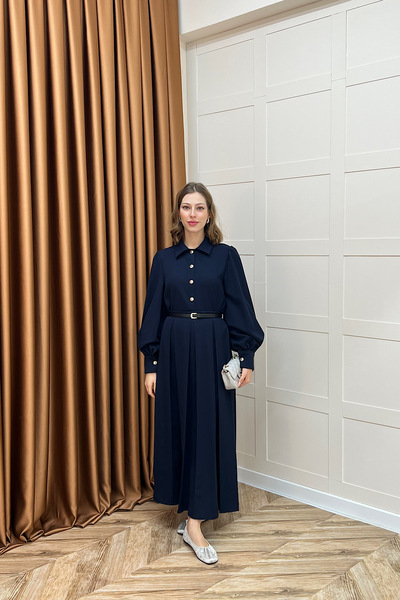 Stilife Pileli Etek Takım Lacivert