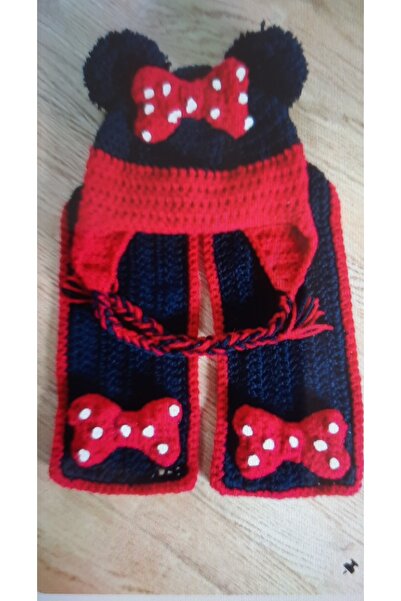 diğerr1 Megahan Minie Girl's Scarf and Beanie Set