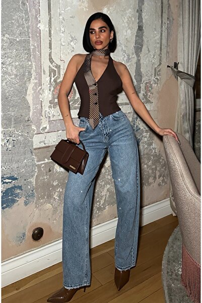 MEECY بنطلون جينز ستون جينز نسائي