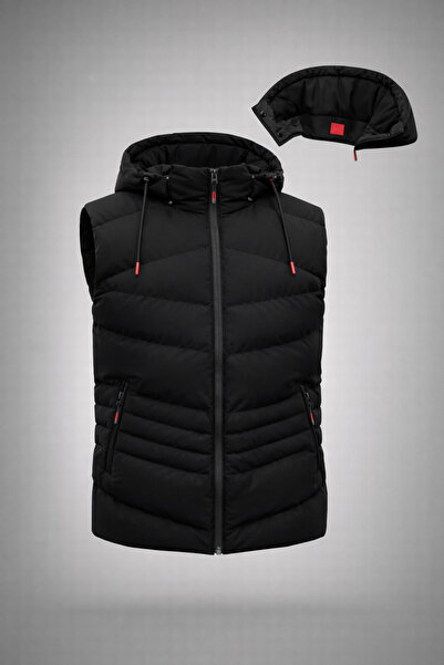 Boymen Men's Detachable Hooded Vest Windproof