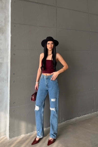 R-Style YIRTIK KOT PANTOLON