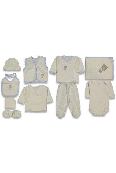 ZEYNUKO Boy Baby Baby Bear Embroidery 100% Cotton 10-Piece Newborn Hospital R...