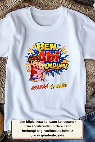 Personalized Name Written I Am a Brother Designed Children's T-Shirt - 100% Cotton