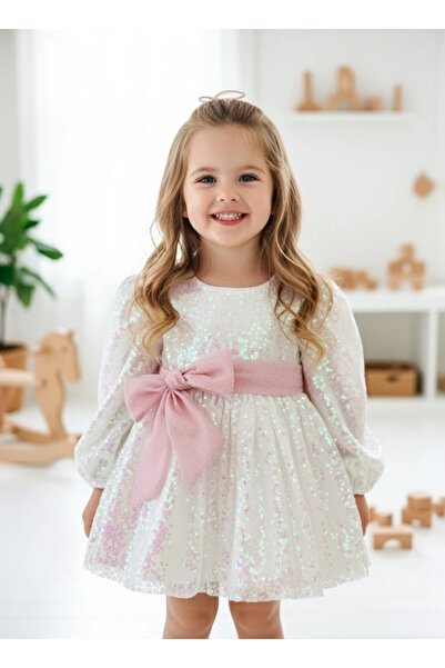 aysskids Lotus Sequin Sequin Holiday Special Day Birthday Girl's Party Dress