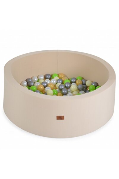 Moni Toys Piscină cu bile Beige cu 200 bile colorate și fund moale, 12 luni+