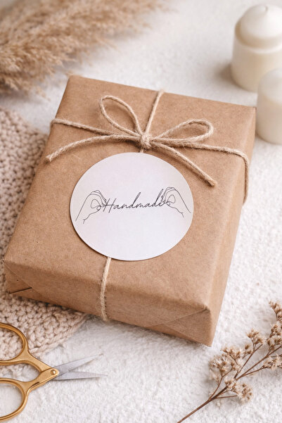 EcoNest Handmade Sticker – Coated Round Cut – 5 cm – Handmade Product Label –...