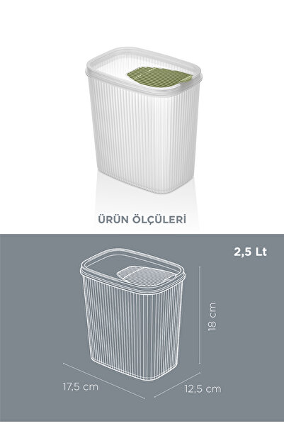 Lova 2,5 Litre Erzak Saklama Kabı – Şeffaf, Kapaklı, Gıda Temasına Uygun Plastik