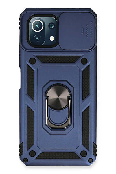 BSN STİL حافظة BSNSHOP لهاتف Xiaomi Mi 11 Lite من السيليكون مع حلقة عدسة - أز...