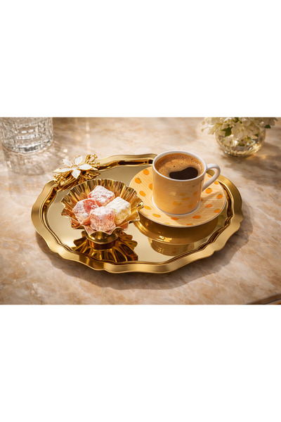 Fabrication 6-Piece Stainless Steel Oval Mini Daisy Tea Coffee Presentation P...