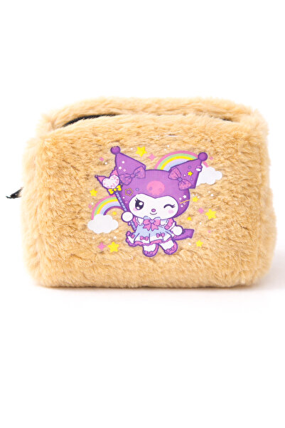 MakeWell Kuromi Designed Plush Makeup Bag with Mirror – Girl's Bag, Cute Wall...