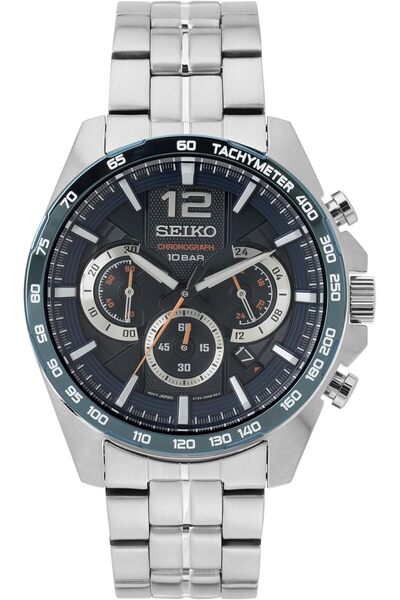 Seiko Chronograph Men's Watch Stainless Steel with Metal Strap