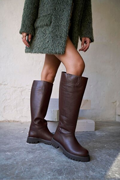 PELİN'İN AYAKKABILARI SİLENT XL KAHVE DERİ ÇİZME