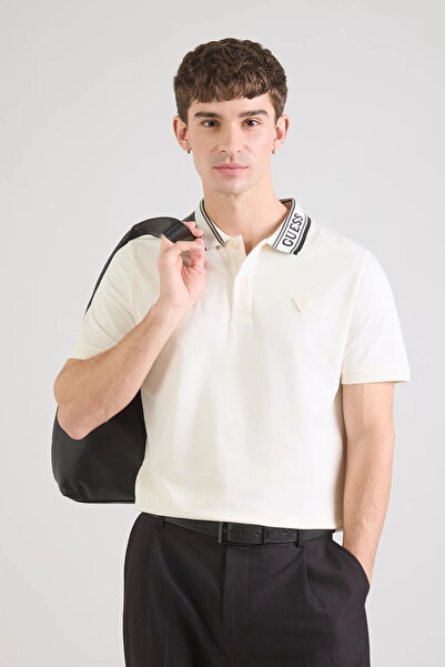 Guess Lyle Short Sleeve Polo Collar Men's Cream Polo T-Shirt M6Rp60K7O64-G291