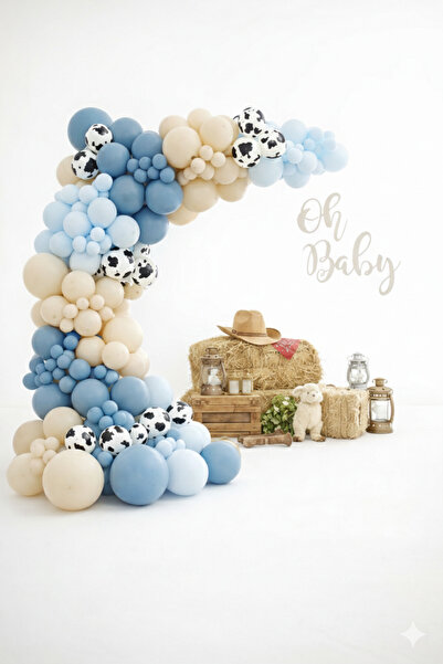 party mix Erkek Bebek Doğum Günü Balon Seti – 65’li Çiftlik / Safari Kovboy B...