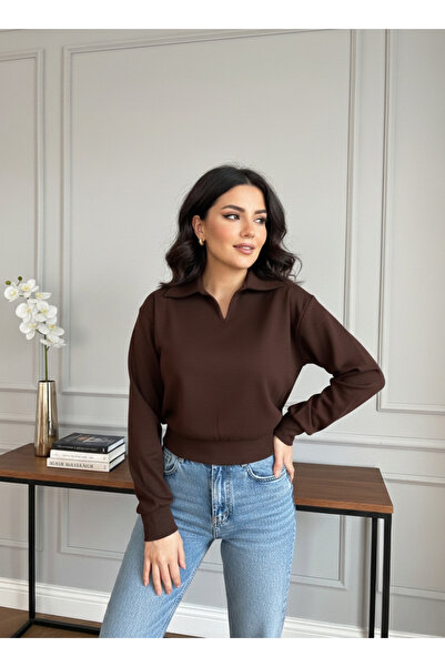 FOORS New Product Polo Neck Cotton Fabric Blouse