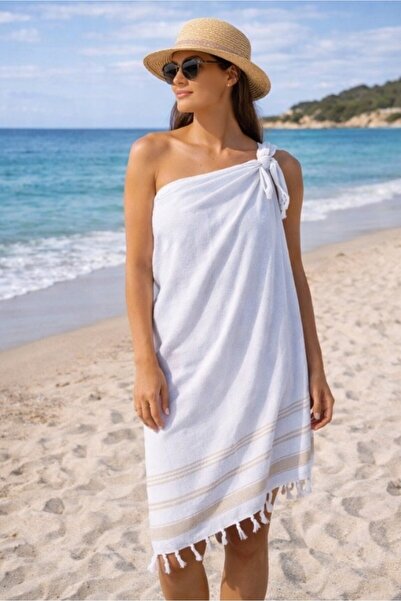 Mulberry Diamond Patterned Cotton Peshtemal Beach Towel 100X170 cm – Suitable...