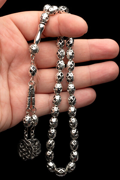 EHİNOS Babalar Günü Hediyesi Arpa Kesim İşlemeli Metal Tesbih