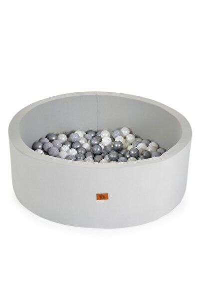 Moni Toys Grey ball pool with 200 colored balls and soft bottom, 12 months+